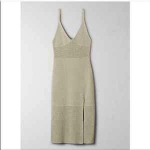 Aritzia wilfred evie crochet dress in silver sage